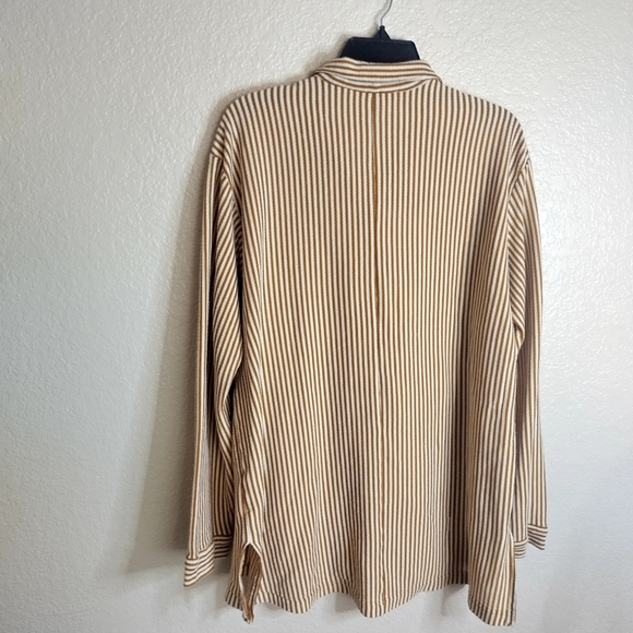 Free People Beach Better Days Button Down  Stripped Shirt Sz L - Picture 7 of 9